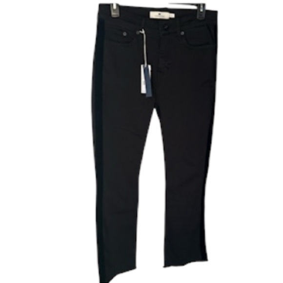 Vineyard Vines jeans Black High-Rise Kick Flare size 27‎ tux velvet striped - Picture 1 of 9